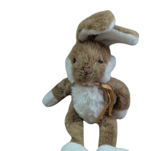 Vintage Prestige 1989 Plush Rabbit Brown & White With Ribbon 16" Soft Toy - Picture 3 of 9